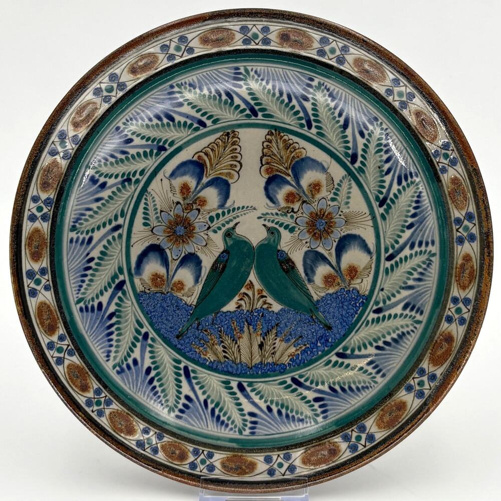 Vintage Ken Edwards Tonala Pottery 11.5 Charger Plate Signed Chino Mexico